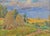 Arnolds Pankoks, Landscape with Haystacks, Oil on Cardboard, 1990s For Sale - Image 9 of 9