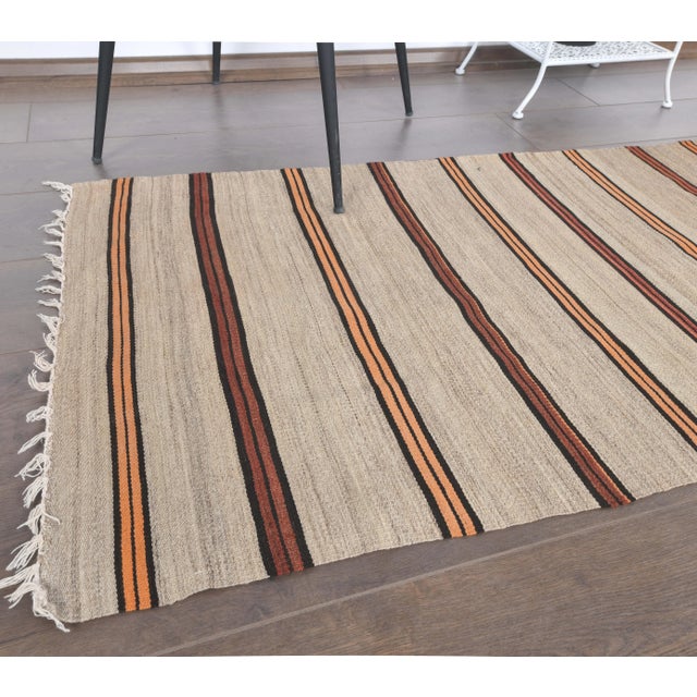 Turkish 1970s Vintage Turkish Runner Handwoven Wool Flatweave Kilim Rug For Sale - Image 3 of 8