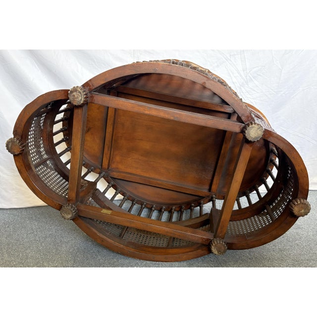 Brown Vintage John-Richard European Crossroads Collection French Cane Coffee Table For Sale - Image 8 of 18