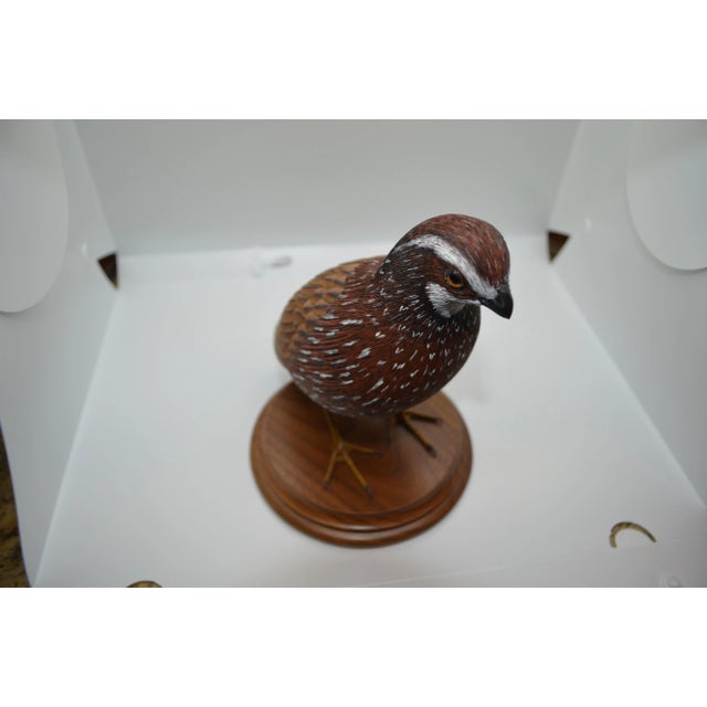 Vintage 1990s Life Size Bob White Quail Bird Carving For Sale - Image 4 of 8