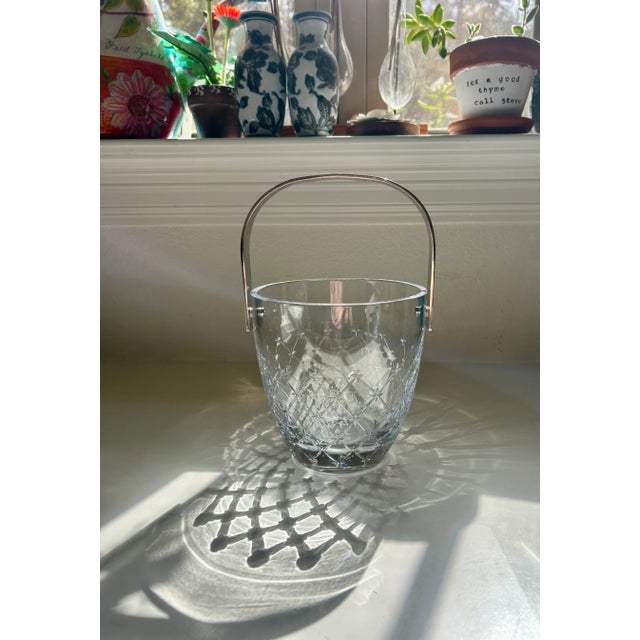 Transparent Etched Christian Dior Crystal Ice Bucket Champagne Chiller For Sale - Image 8 of 9