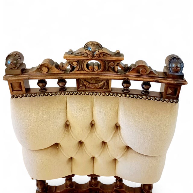 Antique Victorian Carved Chair, 1800s For Sale - Image 3 of 9
