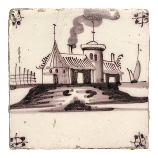 Landscape Dutch Antique Tile For Sale
