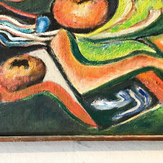 Wood Mid-Century Abstract Still Life Painting For Sale - Image 7 of 13