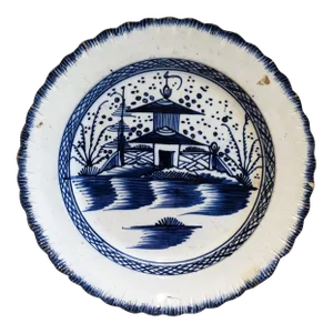 Antique English Pearl Ware Chinoiserie Plate