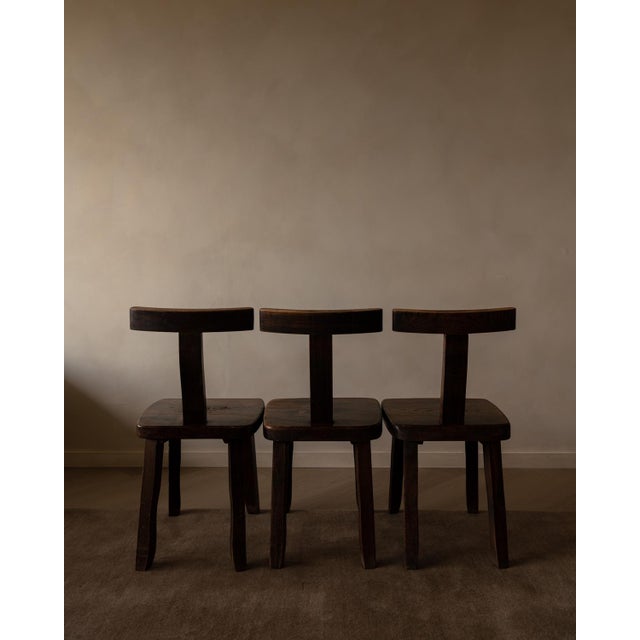 1960s Vintage T Dining Chairs from Aranjou, 1960s, Set of 3 For Sale - Image 5 of 18