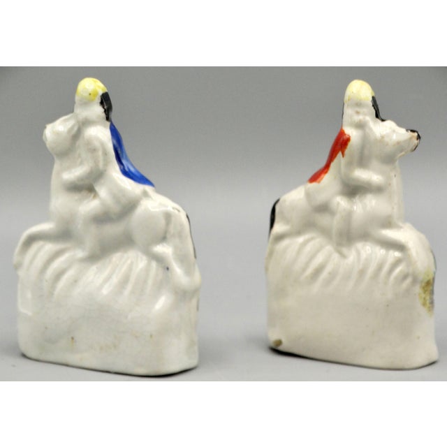 White Antique Staffordshire Petite Equestrian Figurines, a Pair For Sale - Image 8 of 9
