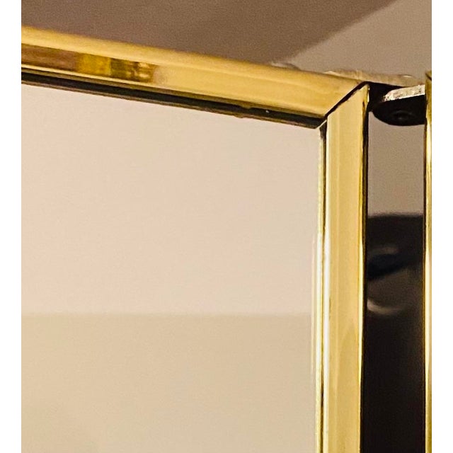 Mid-Century Modern Tri-Panel Dual-Sided Full Length Mirror For Sale - Image 4 of 11