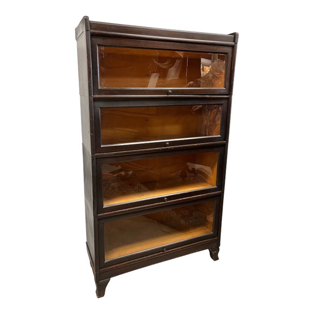 Antique Mahogany Barrister/Lawyer 4 Stack Bookcase, Weis For Sale