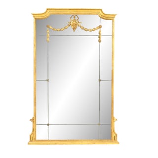 19th Century French Louis XVI Style Giltwood Pareclose Mirror With Original Mercury Glass For Sale