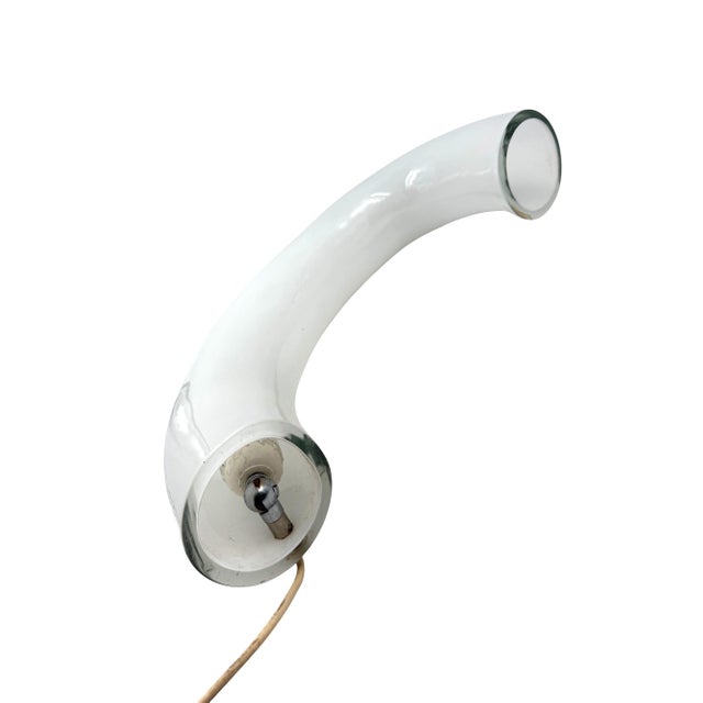 White Murano Glass Sculptural Lamp, Barbini Italy 1970s For Sale - Image 10 of 12