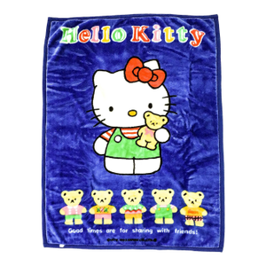 Rare Vintage Blue Bed Coverlet Hello Kitty Japan Origin 1993