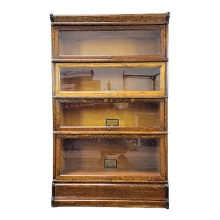 Antique Globe Wernicke Lawyer Barrister Mahogany Bookcase For Sale
