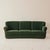 Danish designed curved 3 seater sofa in a rich green velvet. This elegantly shaped vintage sofa is both pleasing to look...