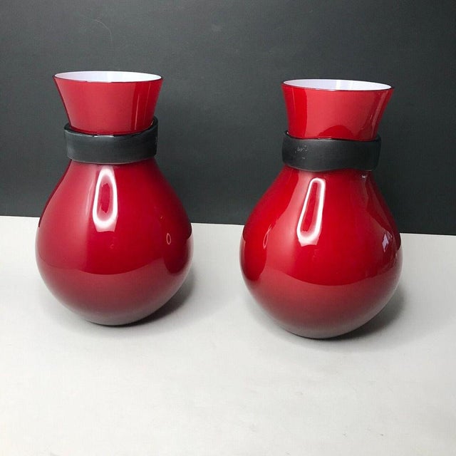 Fasciati Vases by Salviati Murano for Simon Moore, Venice, 1999, Set of 2 For Sale - Image 7 of 18