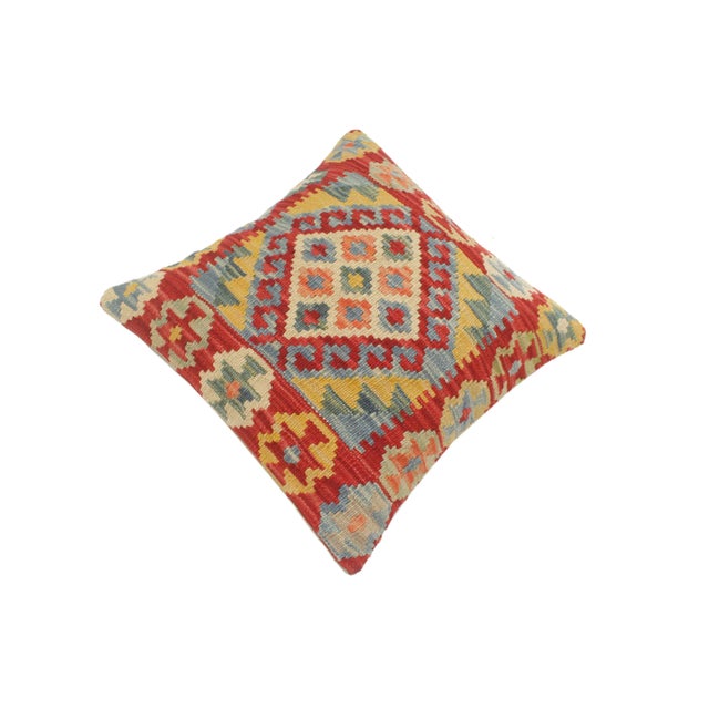Shabby Chic Turkish Rees Hand Woven Kilim Pillow For Sale In New York - Image 6 of 8