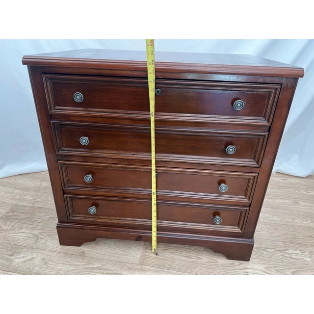 1980s Lateral File Cabinet, Two Locking Drawers Keys, Desk Height Banded Mahogany For Sale - Image 9 of 11