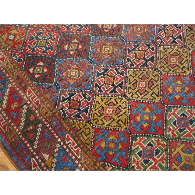 1880s Multicolor Geometric Tribal Antique Nw Persian Rug 4'3" X 9'0" Handwoven Wool Carpet For Sale - Image 4 of 5