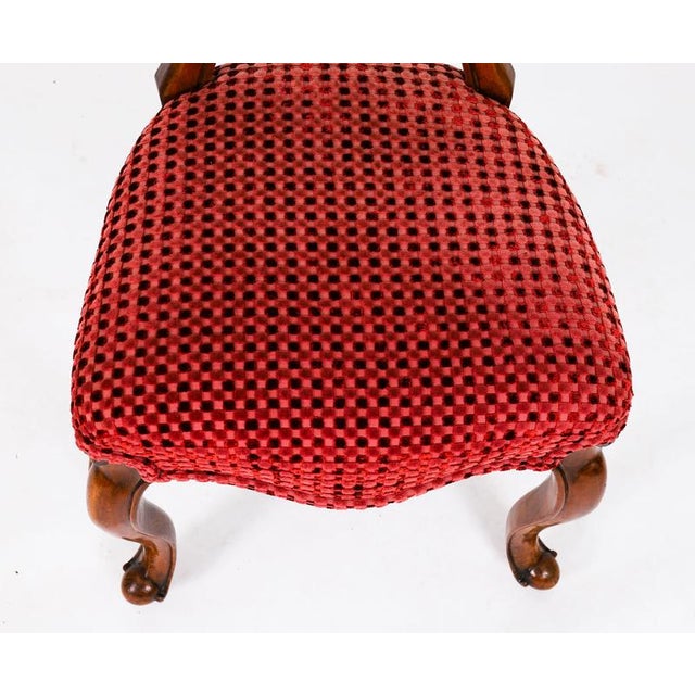 Brown Antique Victorian Walnut Cabriole Dining Chairs, 1800s, Set of 6 For Sale - Image 8 of 12