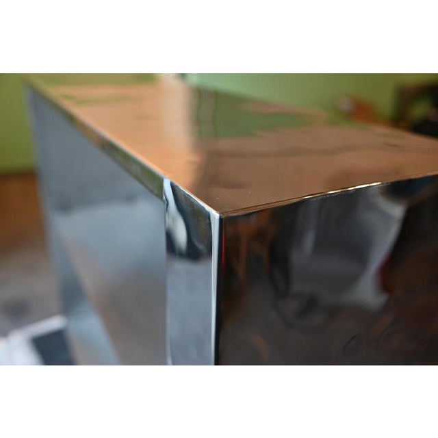 Not Yet Made - Made To Order Reception Desk in Textured Stainless Steel by Veliento For Sale - Image 5 of 10