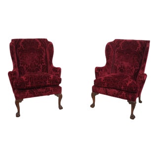 Pair Kittinger Cw-104 Colonial Williamsburg Clawfoot Wing Chairs For Sale