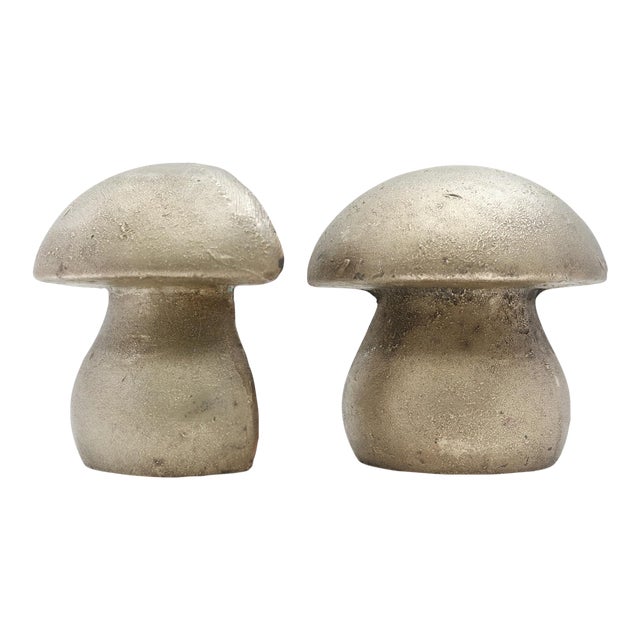 Large Late 20th Century Bronze Mushroom Bookends, a Pair For Sale
