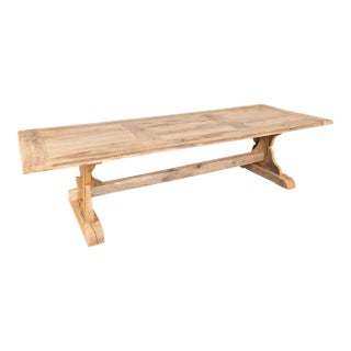 Large Bleached French Oak Dining Table For Sale