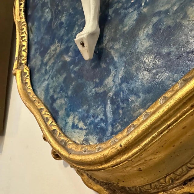 A Baroque Style Gilded Wood Box Frame Displaying a White Porcelain Christ For Sale - Image 6 of 17