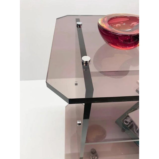 Mid-Century Italian Smoked Acrylic Glass Serving Trolley, 1980s For Sale - Image 17 of 18