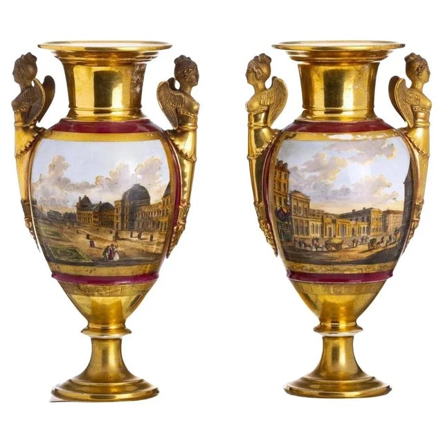 Ceramic Antique Empire Vases, Set of 2 For Sale - Image 7 of 7