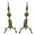 Pair of 1980s Brass Andirons For Sale