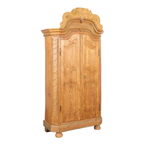 Narrow Pine Two Door Armoire, Hungary Circa 1820-40