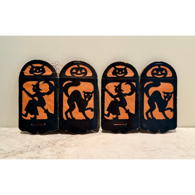 Paper Vintage 1930s Halloween Cardboard and Paper Lanterns, Set of 2 For Sale - Image 7 of 9