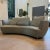 Blue Roche Bobois Curved Leather Sofas in Soft Sage Blue: A Pair For Sale - Image 8 of 12