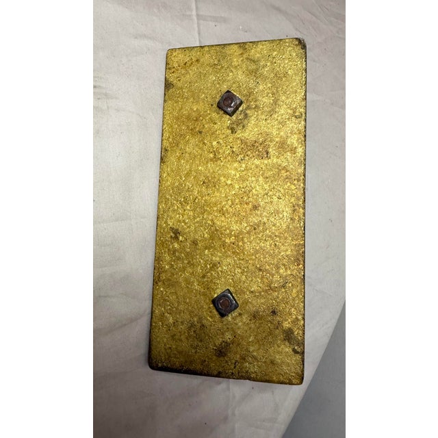 Antique Ornate Tooled Brass Fixed Figural Griffin Serpent Door Handle Hardware For Sale - Image 13 of 13