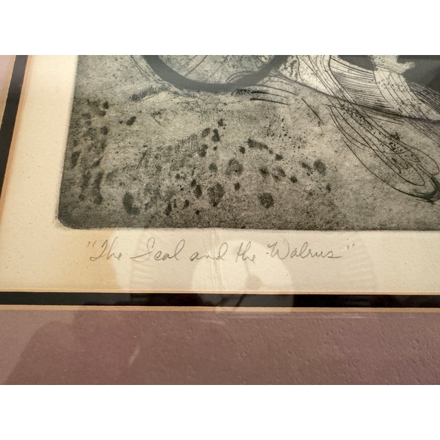Contemporary Pascale Vial Signed Artist Proof “The Seal and the Walrus” Contemporary Work on Paper, 1979 For Sale - Image 3 of 9
