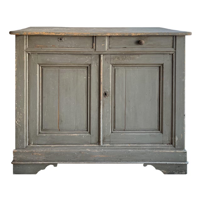 19th Century French Painted Buffet Cabinet - Gray For Sale