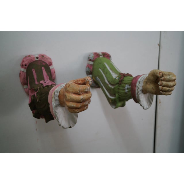 Traditional Vintage Italian Carved Wood Display Arms - A Pair For Sale - Image 3 of 10