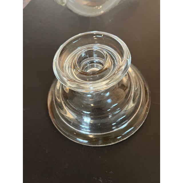 Glass Antique (Circa 1920-1930) Apothecary Jars Owen’s Illinois/Corning Glass Circa 1940 - a Pair For Sale - Image 7 of 13