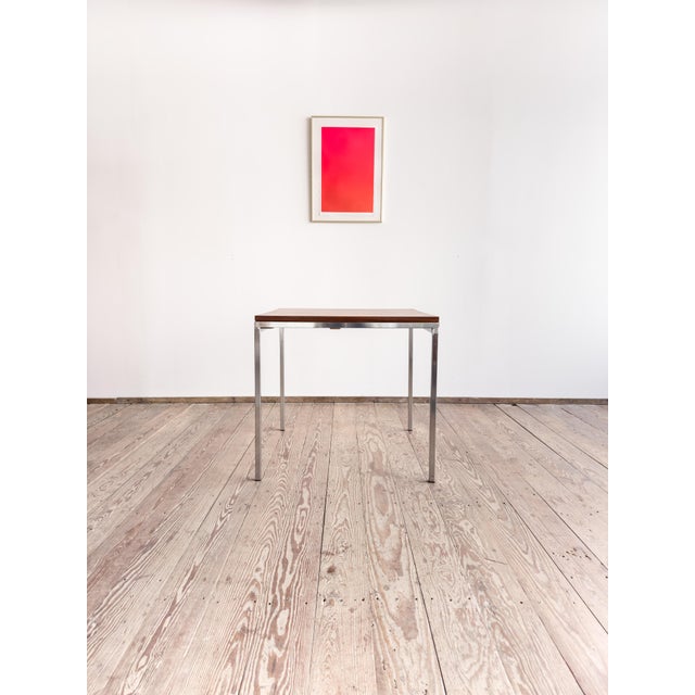 Metal Mid-Century Dining Table in Teak and Chrome by Wilhelm Renz For Sale - Image 7 of 18