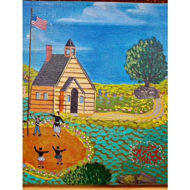 Folk Art “Raising the Flag” by R. Kamal For Sale - Image 3 of 6