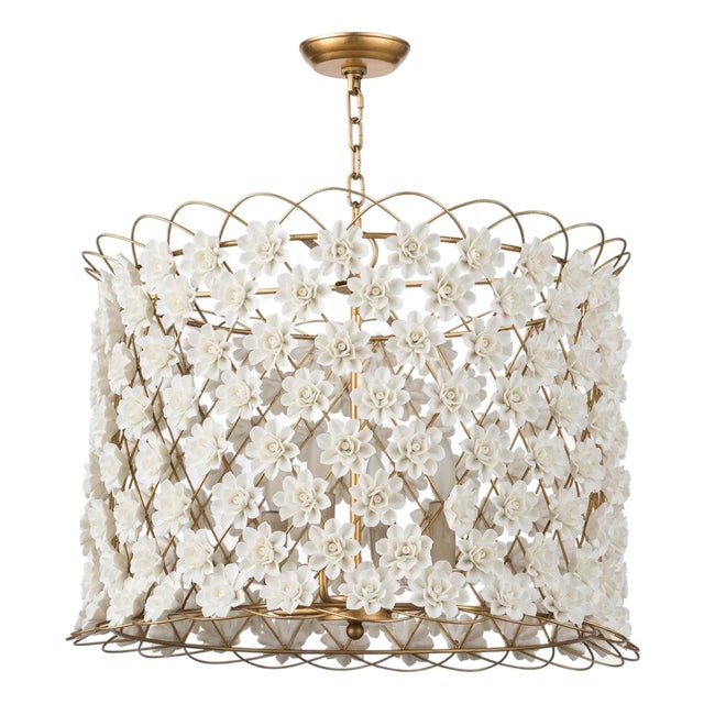 Regina Andrew Alice Porcelain Flower Embellished Chandelier For Sale