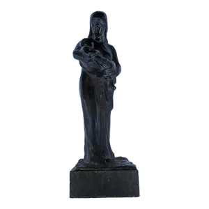Antique Figurative Bronze Statue of Women Holding Child Signed j.v. Bary Daussin
