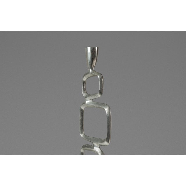 Silver Mid-Century Modern Brutalist Candlestick Holder in Solid Aluminum Attributed to Matthew Hilton, United Kingdom, C. 1980s For Sale - Image 8 of 13