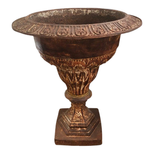 Late 19th Century Iron Garden Urn Attributed to J. W. Fiske