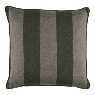 Schumacher Hemlock Stripe 20" Pillow In Sage For Sale
