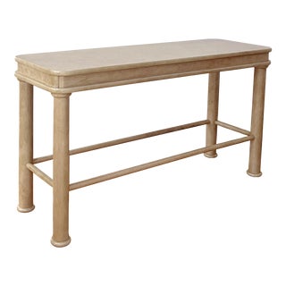 1980s Post Modern Lane White Wash Oak Console Table For Sale