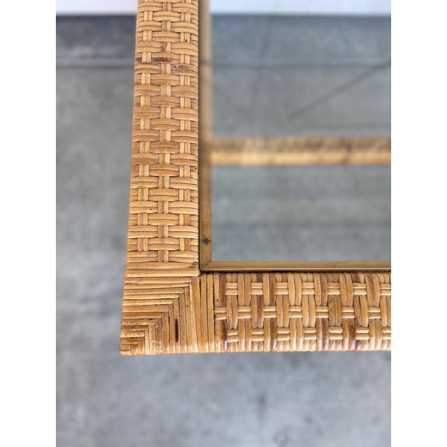 1980’s Rattan Basket Weave Side Table Chairish