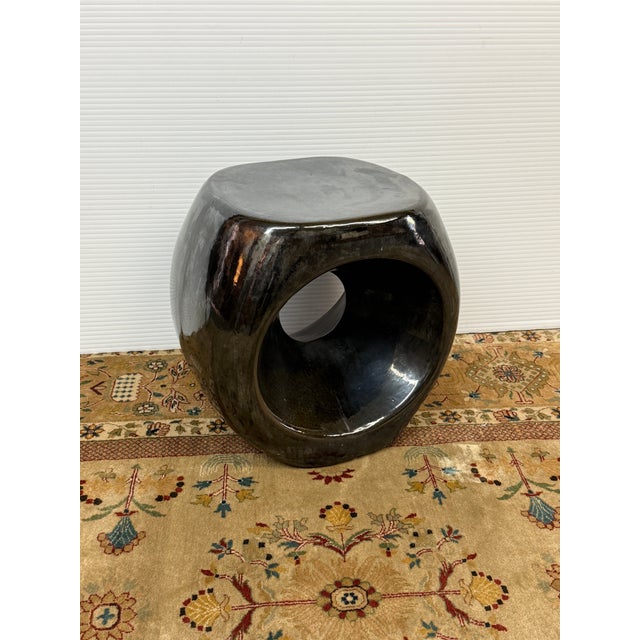 Contemporary Made Goods Duffy Stool, Metallic Charcoal For Sale - Image 3 of 12