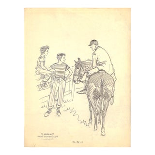 Original 1944 Pencil Drawing From Hi, Guy! The Cinderella Horse by Paul Brown 9 For Sale